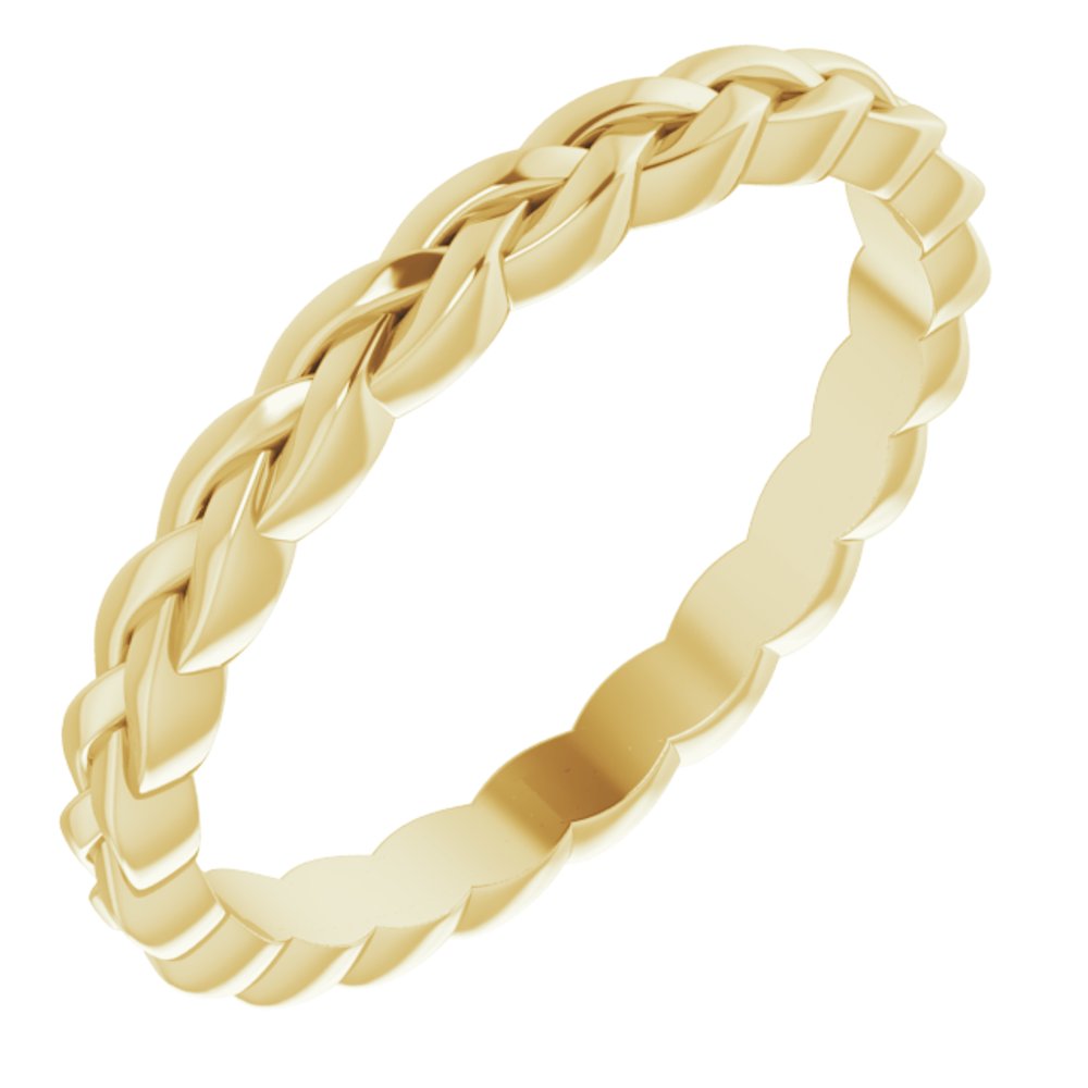 14K Yellow Gold 2 mm Woven-Design Band Size 6