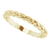 10K Yellow Gold 2 mm Woven-Design Band Size 6