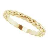 14K Yellow Gold 2 mm Woven-Design Band Size 6