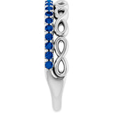 14K White Natural Blue Sapphire Infinity-Inspired Stackable Ring