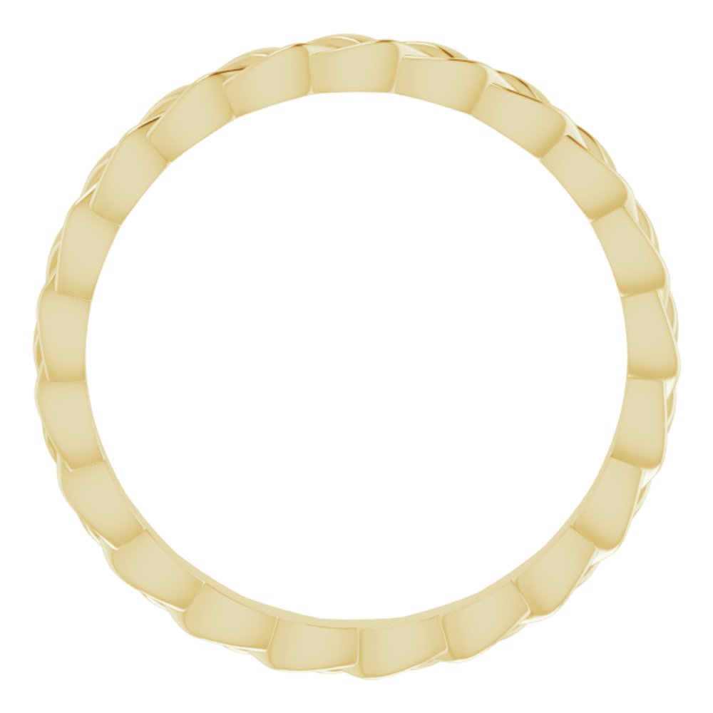 14K Yellow Gold 2 mm Woven-Design Band Size 6