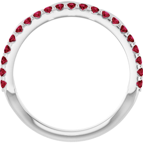 Platinum Natural Ruby Infinity-Inspired Stackable Ring