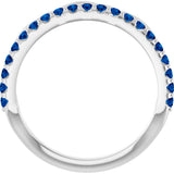 14K White Natural Blue Sapphire Infinity-Inspired Stackable Ring