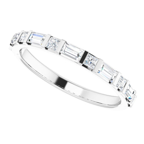 14K White 1/2 CTW Natural Diamond Anniversary Band