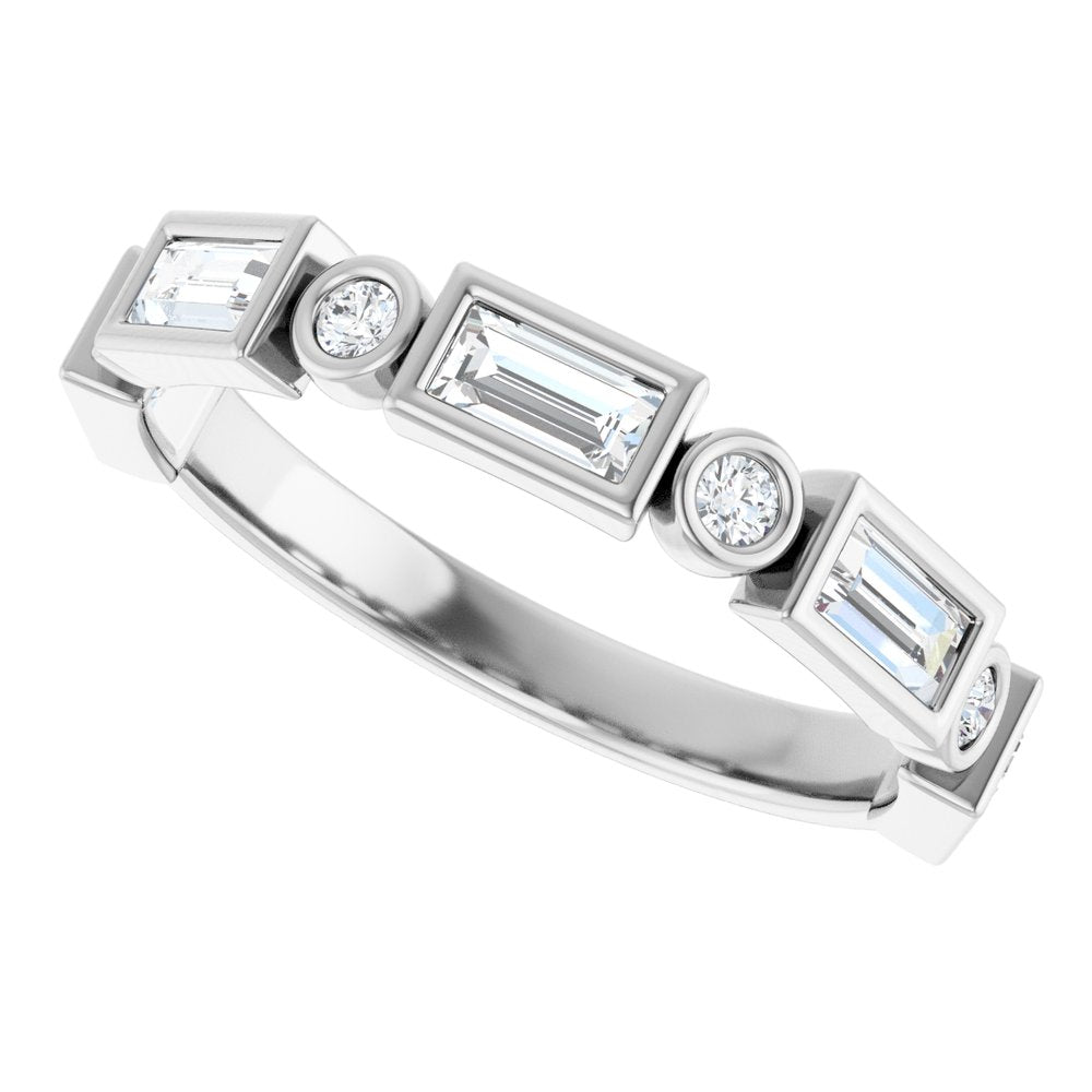 14K White 3/4 CTW Natural Diamond Anniversary Band