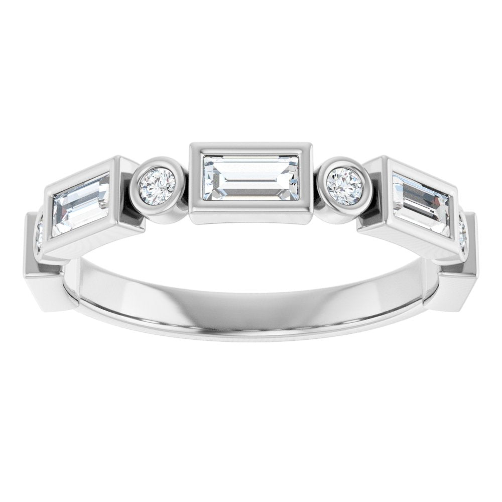 14K White 3/4 CTW Natural Diamond Anniversary Band