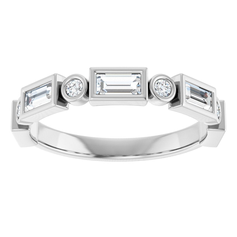 14K White 3/4 CTW Natural Diamond Anniversary Band