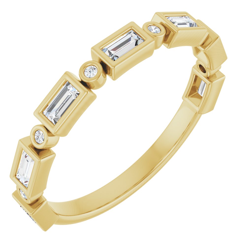 14K Yellow 3/8 CTW Natural Diamond Anniversary Band