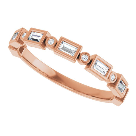 14K Rose 1/3 CTW Natural Diamond Anniversary Band