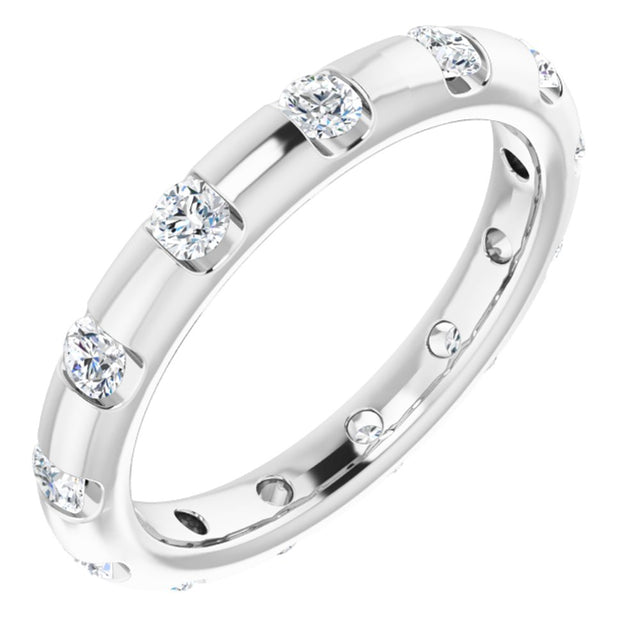 14K White 1/2 CTW Diamond Eternity Band 