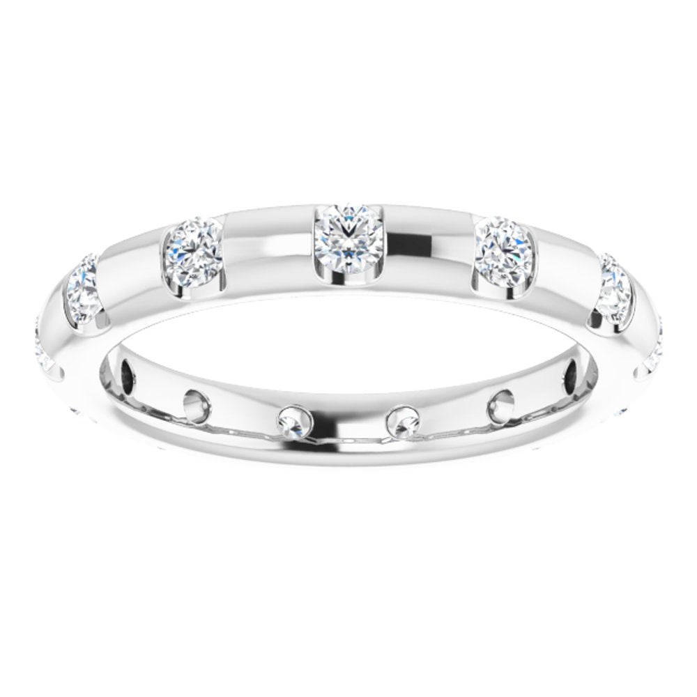 14K White 1/2 CTW Diamond Eternity Band