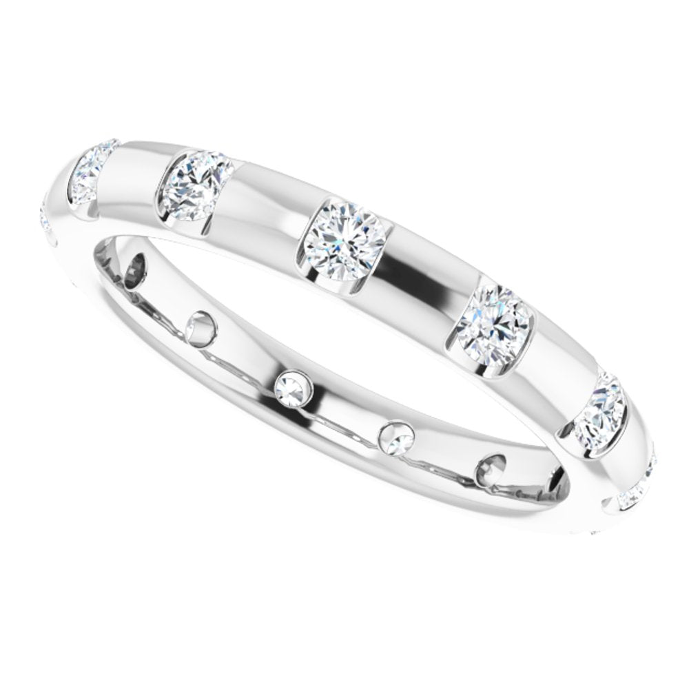 14K White 1/2 CTW Diamond Eternity Band
