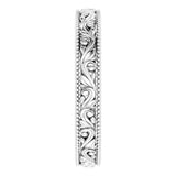 18K White 3.2 mm Floral-Inspired Band Size 5