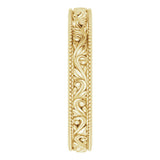 14K Yellow 3.2 mm Floral-Inspired Band