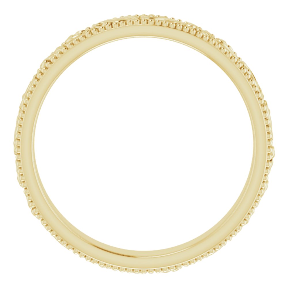 14K Yellow 3.2 mm Floral-Inspired Band