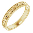 14K Yellow 3.2 mm Floral-Inspired Band Size 4.5