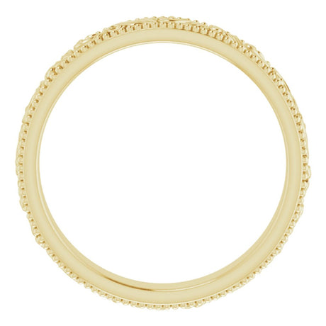 14K Yellow 3.2 mm Floral-Inspired Band