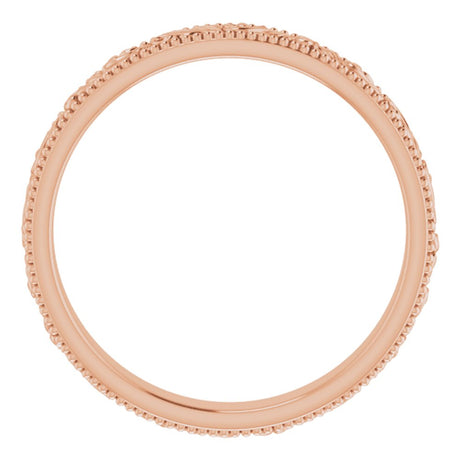 14K Rose 3.2 mm Floral-Inspired Band