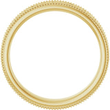 10K Yellow 3.2 mm Milgrain Edge Floral Flat Band Size 6