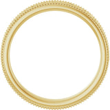 10K Yellow Gold 3.2 mm Milgrain Edge Floral Flat Band Size 6.5