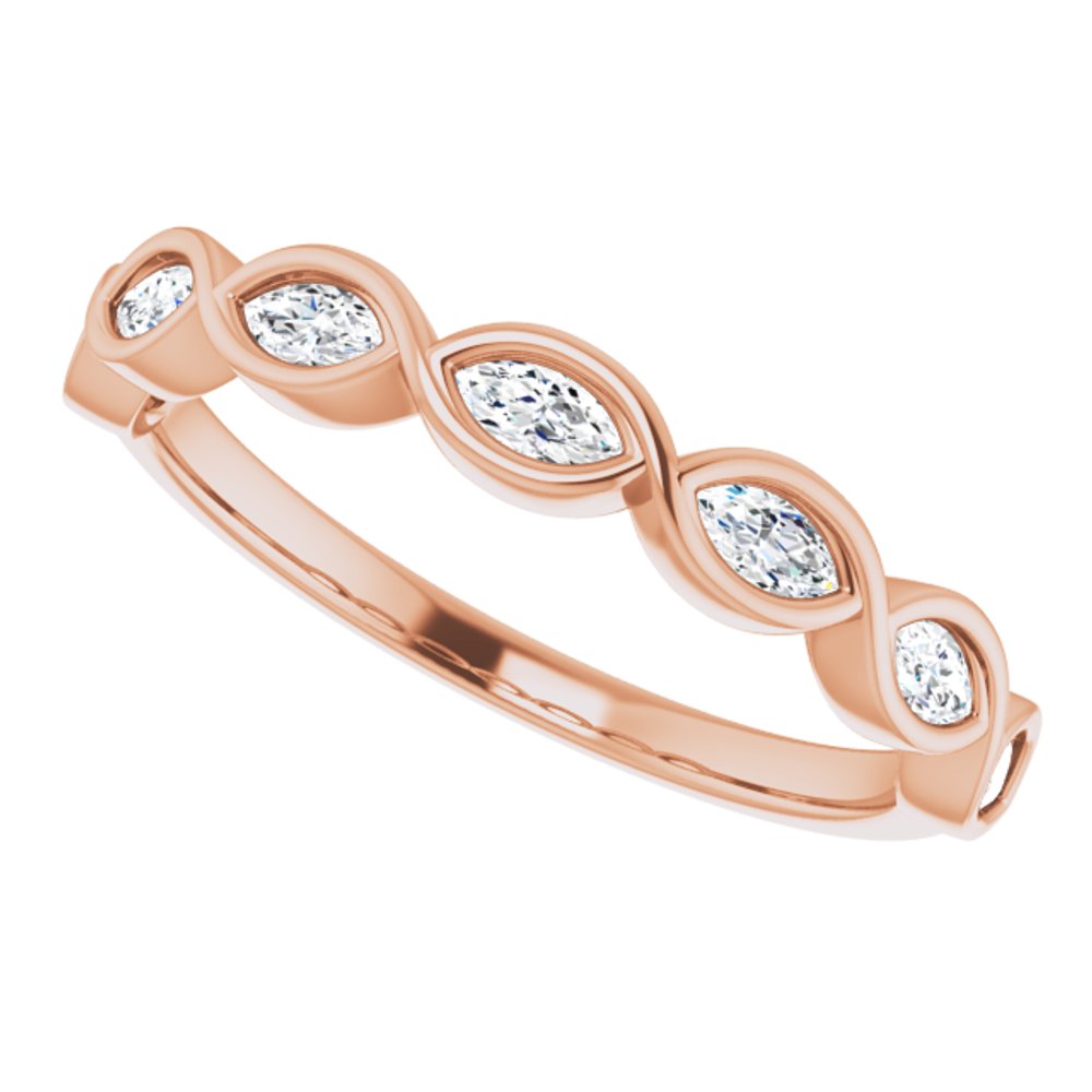 14K Rose 1/3 CTW Natural Diamond Anniversary Band