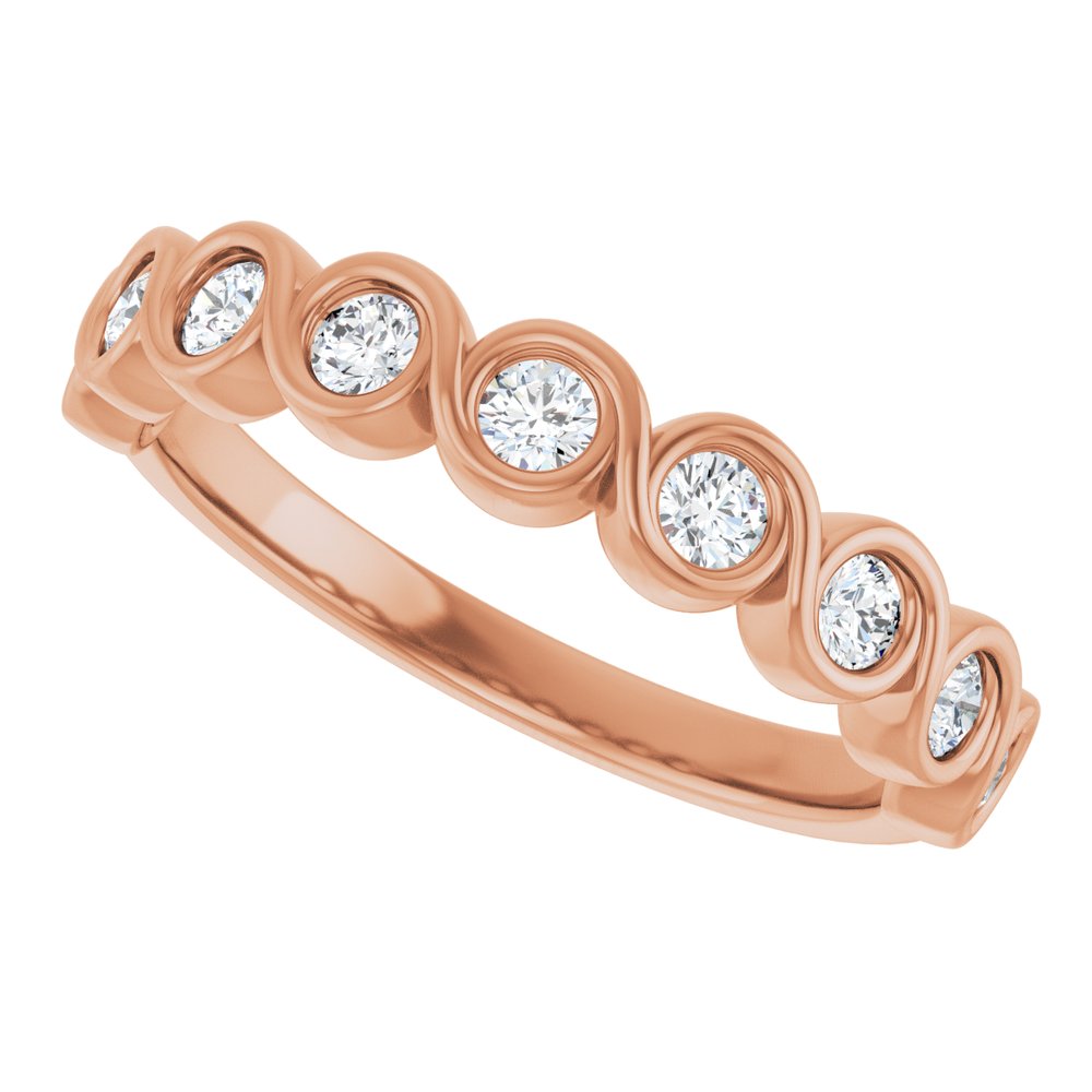 14K Rose 1/2 CTW Natural Diamond Anniversary Band