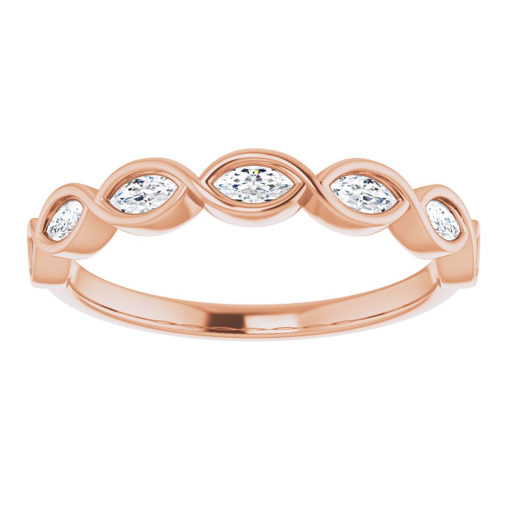 14K Rose 1/3 CTW Natural Diamond Anniversary Band