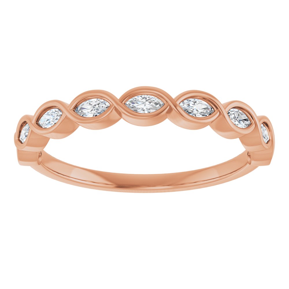 14K Rose 1/4 CTW Natural Diamond Anniversary Band