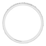 Sterling Silver 3.2 mm Milgrain Edge Floral Flat Band Size 9