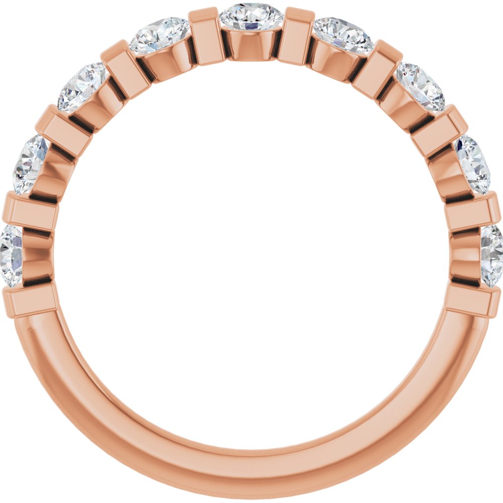 14K Rose 3/4 CTW Natual Diamond Anniversary Band