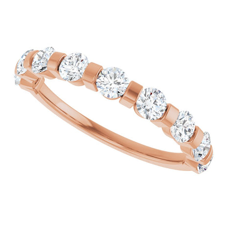14K Rose 3/4 CTW Natual Diamond Anniversary Band