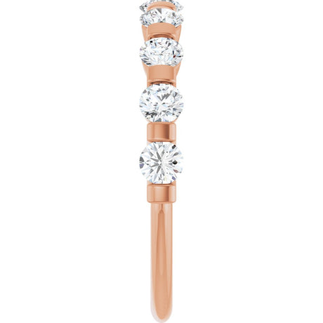 14K Rose Gold 3/4 CTW Natural Diamond Anniversary Band