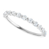 14K White 3/8 CTW Natural Diamond Anniversary Band