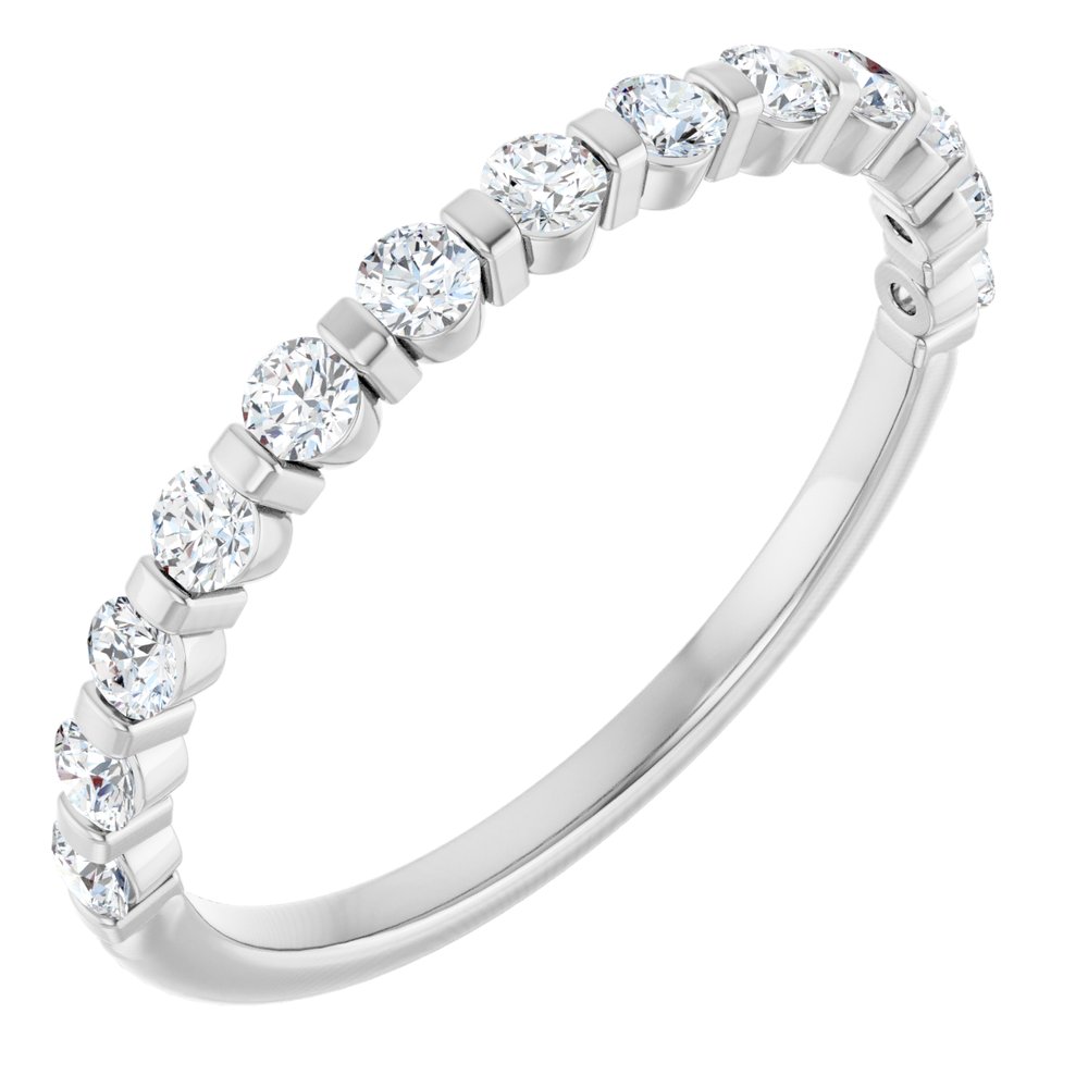 14K White 3/8 CTW Natural Diamond Anniversary Band