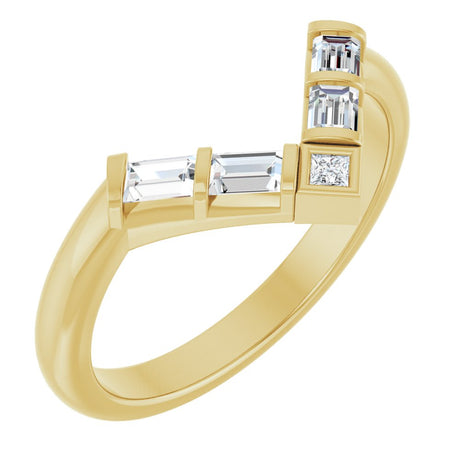 14K Yellow 1/3 CTW Lab-Grown Diamond Contour Band