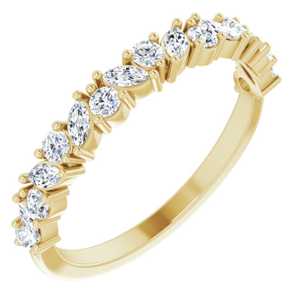 14K Yellow 1/2 CTW Natural Diamond Anniversary Band