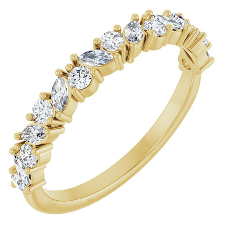 14K Yellow Gold 1/2 CTW Natural Diamond Anniversary Band