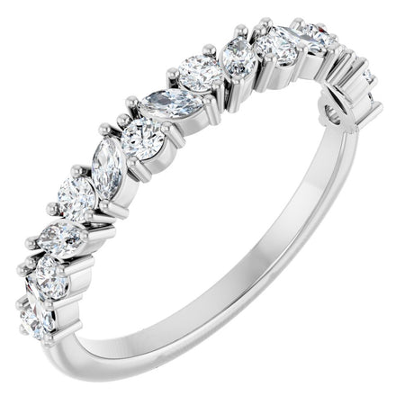 14K White Gold 1/2 CTW Natural Diamond Anniversary Band