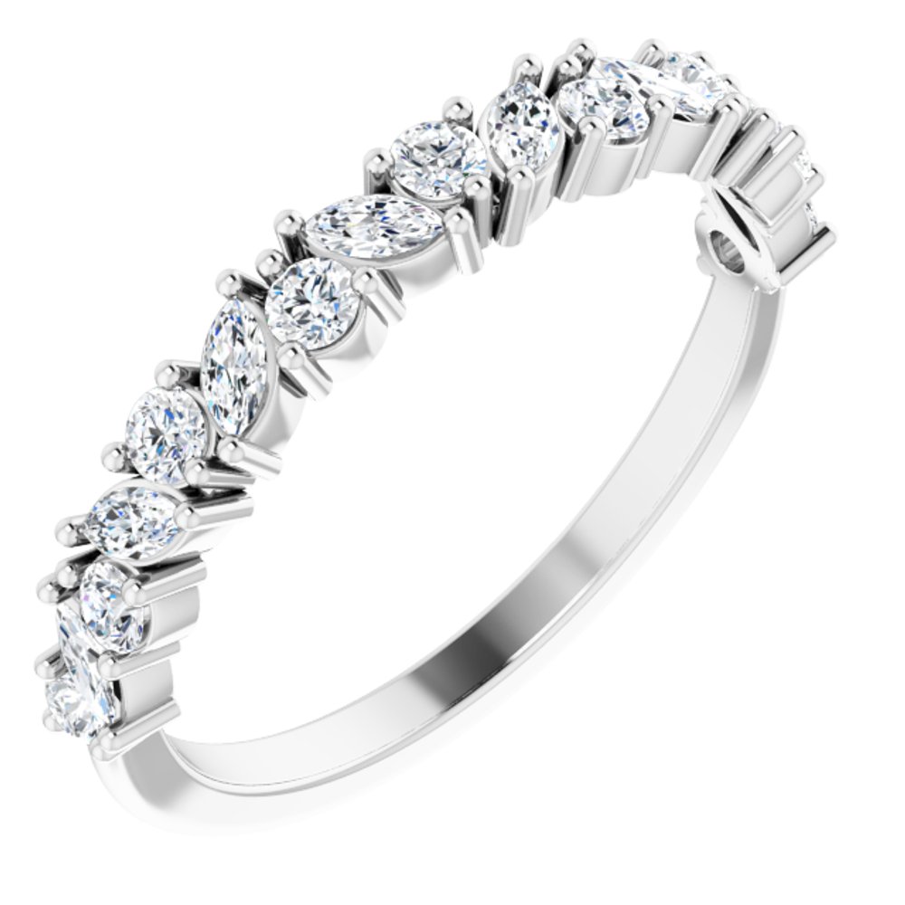 14K White 1/2 CTW Lab-Grown Diamond Anniversary Band