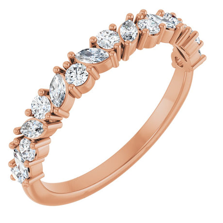 14K Rose 1/2 CTW Natural Diamond Anniversary Band