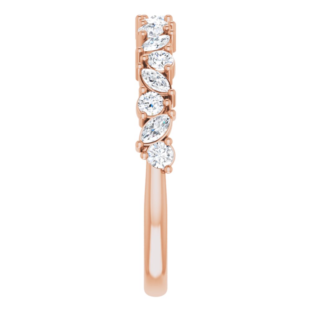 14K Rose 1/2 CTW Natural Diamond Anniversary Band