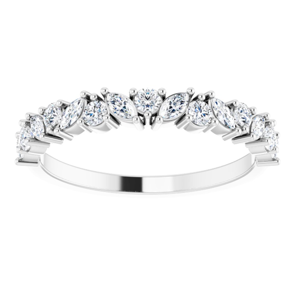 14K White 1/2 CTW Natural Diamond Anniversary Band