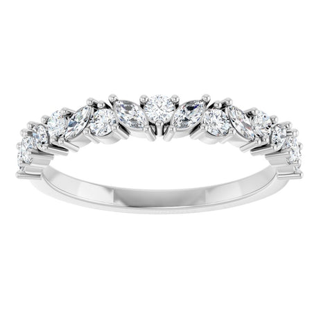 14K White Gold 1/2 CTW Natural Diamond Anniversary Band
