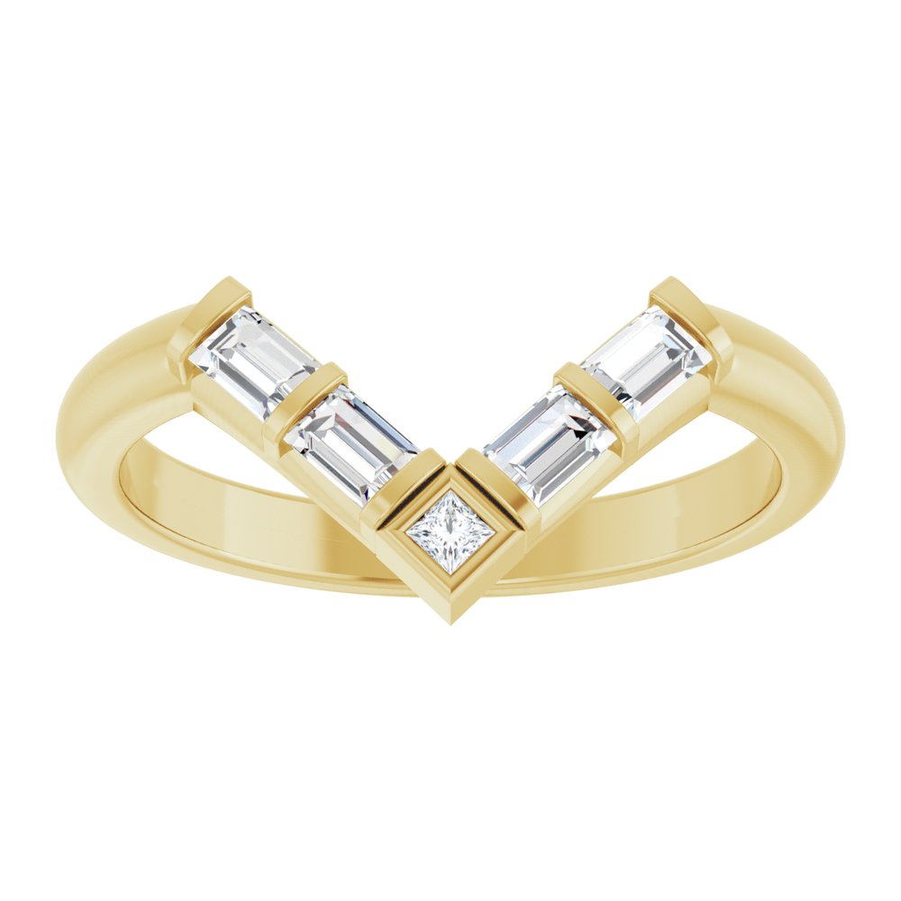 14K Yellow 1/3 CTW Natural Diamond Contour Band