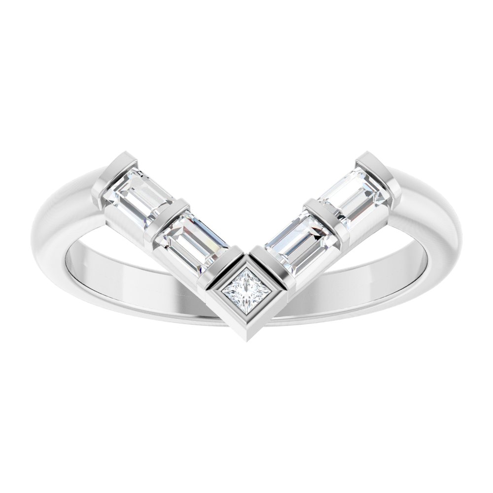 14K White Gold 1/3 CTW Natural Diamond Contour Band 