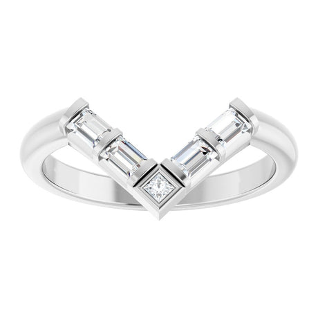 14K White Gold 1/3 CTW Natural Diamond Contour Band 