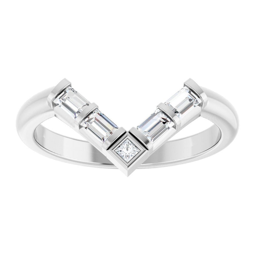 14K White Gold 1/3 CTW Natural Diamond Contour Band 