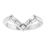 14K White Gold 1/3 CTW Natural Diamond Contour Band 