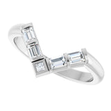 14K White 1/3 CTW Lab-Grown Diamond Contour Band