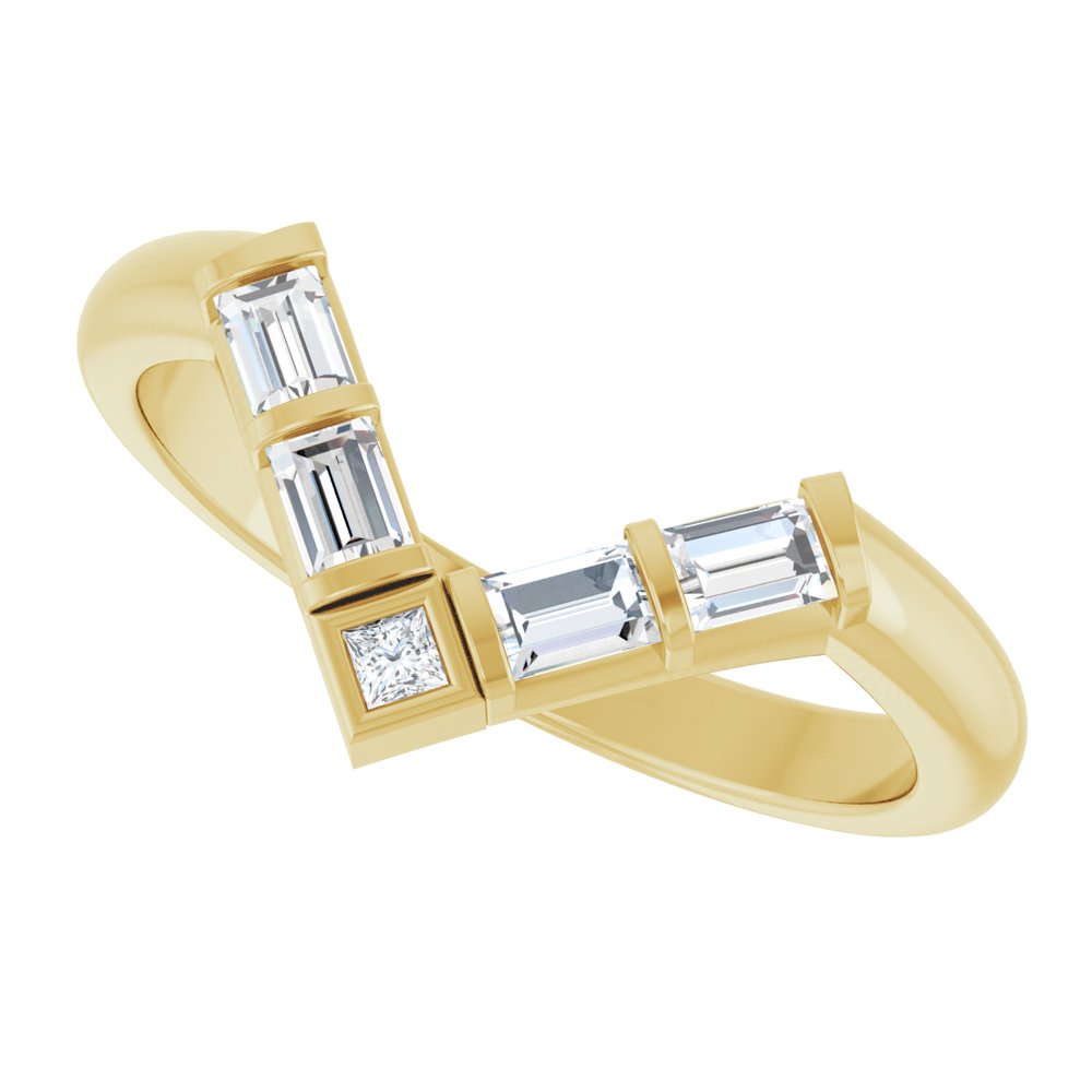 14K Yellow Gold 1/3 CTW Natural Diamond Contour Band 